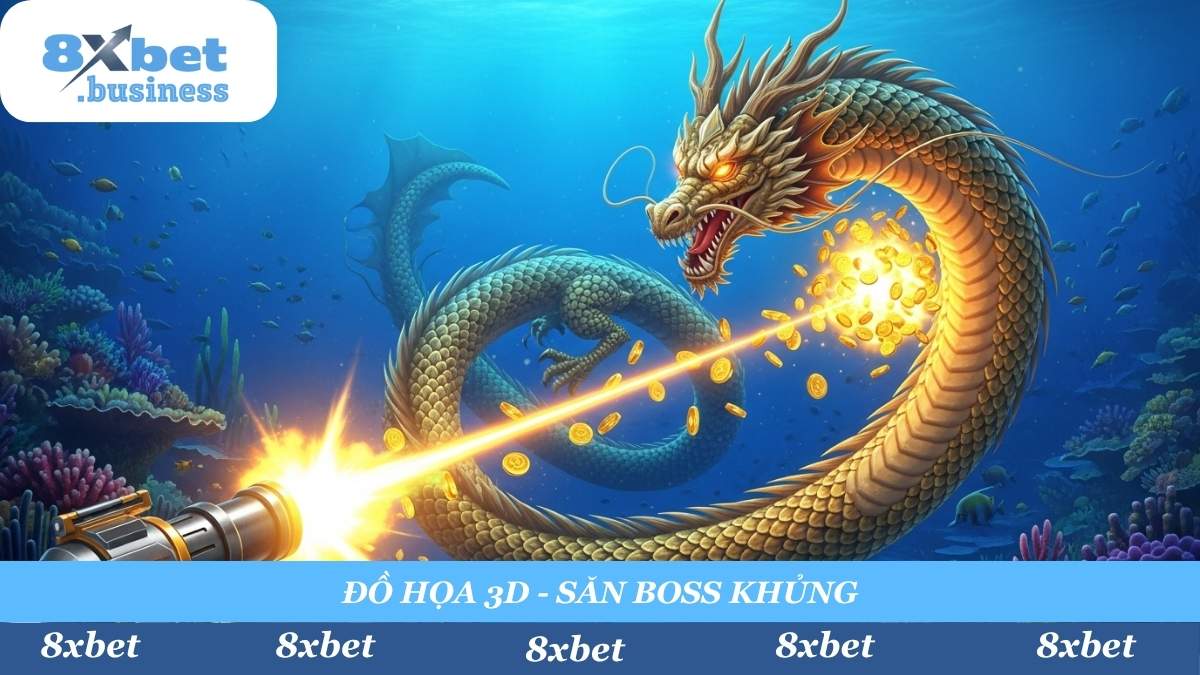 Trải nghiệm đồ họa 3D mãn nhãn và những trận săn Boss kịch tính tại Bắn Cá 8xbet. Săn ngay Rồng Vàng (Dragon Fishing) hay Thần Tài (Cai Shen Fishing) để nổ hũ với phần thưởng giá trị hàng ngàn lần tiền cược.