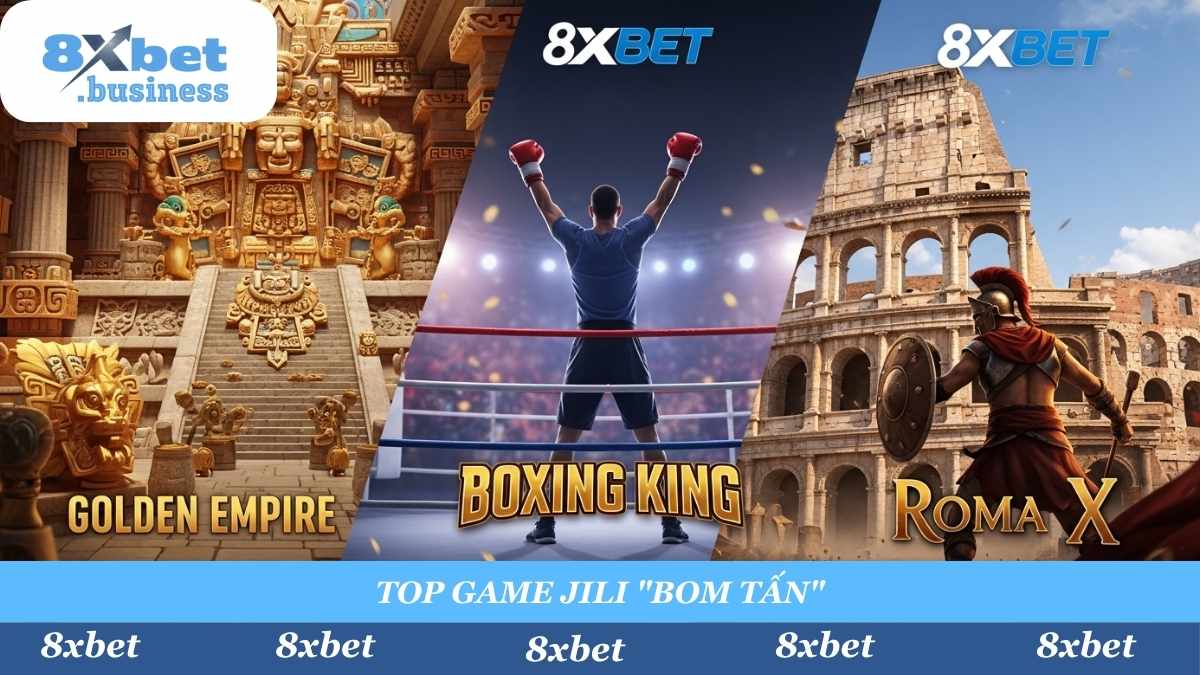 "Điểm mặt" các "bom tấn" Jili tại 8xbet. Từ săn kho báu "Golden Empire", "knockout" đối thủ trong "Boxing King", đến "xuyên không" về "Roma X", mỗi game là một trải nghiệm "nổ hũ" kịch tính.